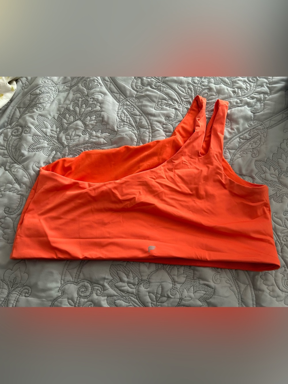 Fabletics Neon Orange One-Shoulder Sports Bra